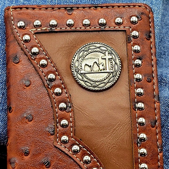Wallet Praying cowboy Western Mens Wallet Bifold Check Book, cred cards …